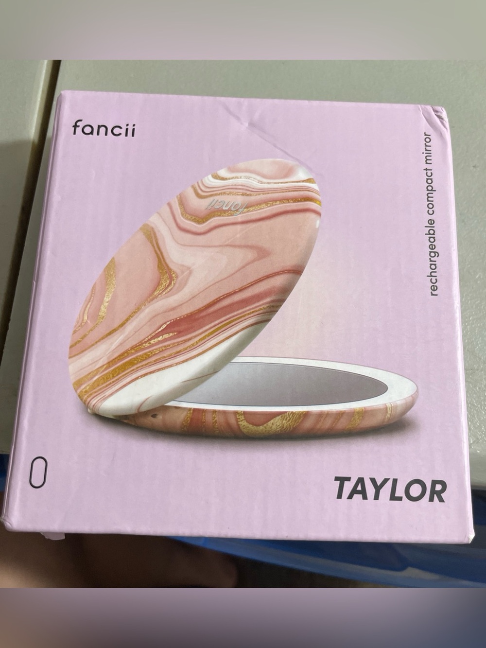 Fancii Taylor Rechargeable Compact Makeup Mirror W/LED Lights, 10x /1x